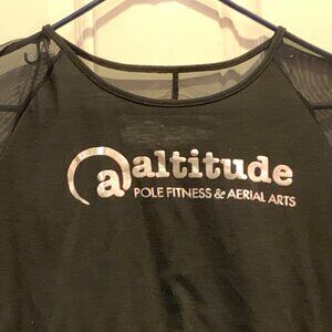 🙌 2/$55 Altitude Pole Fitness & Aerial Arts Logo Open Back Mesh Active Top SM